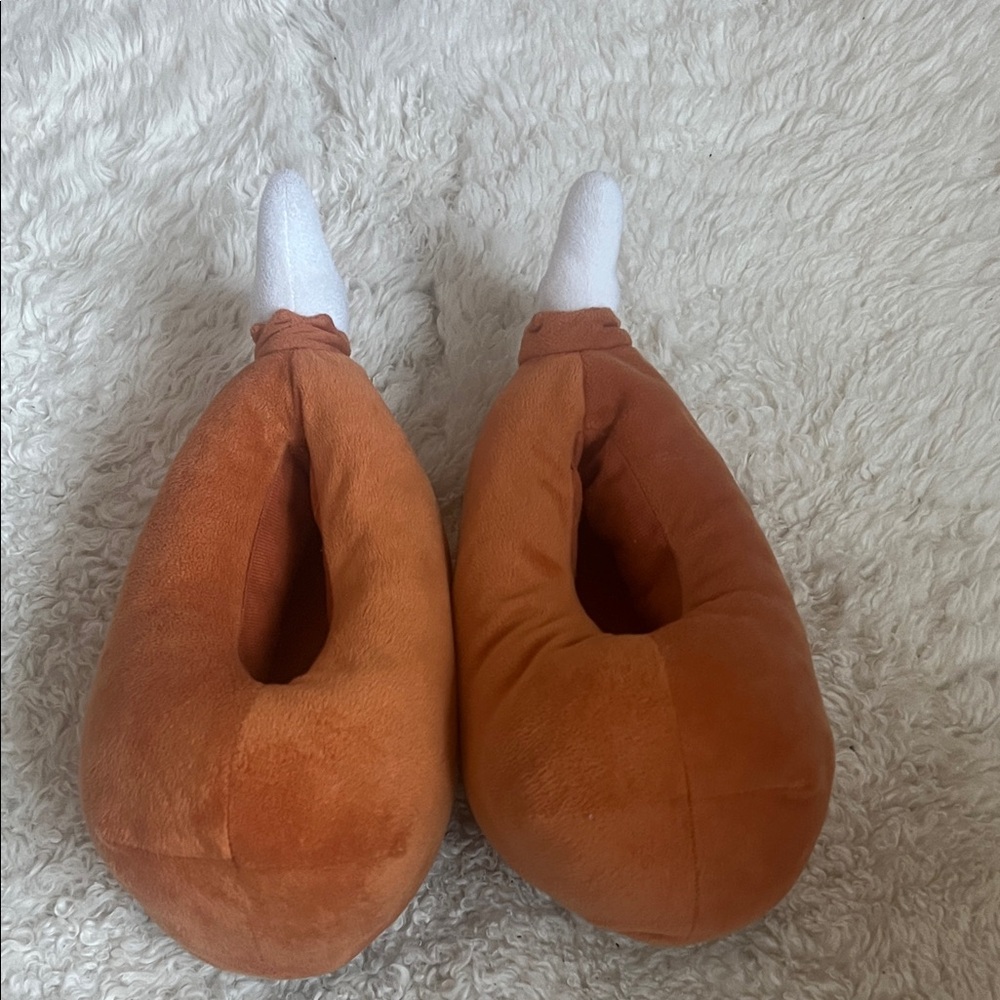 Worn Once - Cozy Brown Turkey Nuggets Slippers Youth L /Womens S